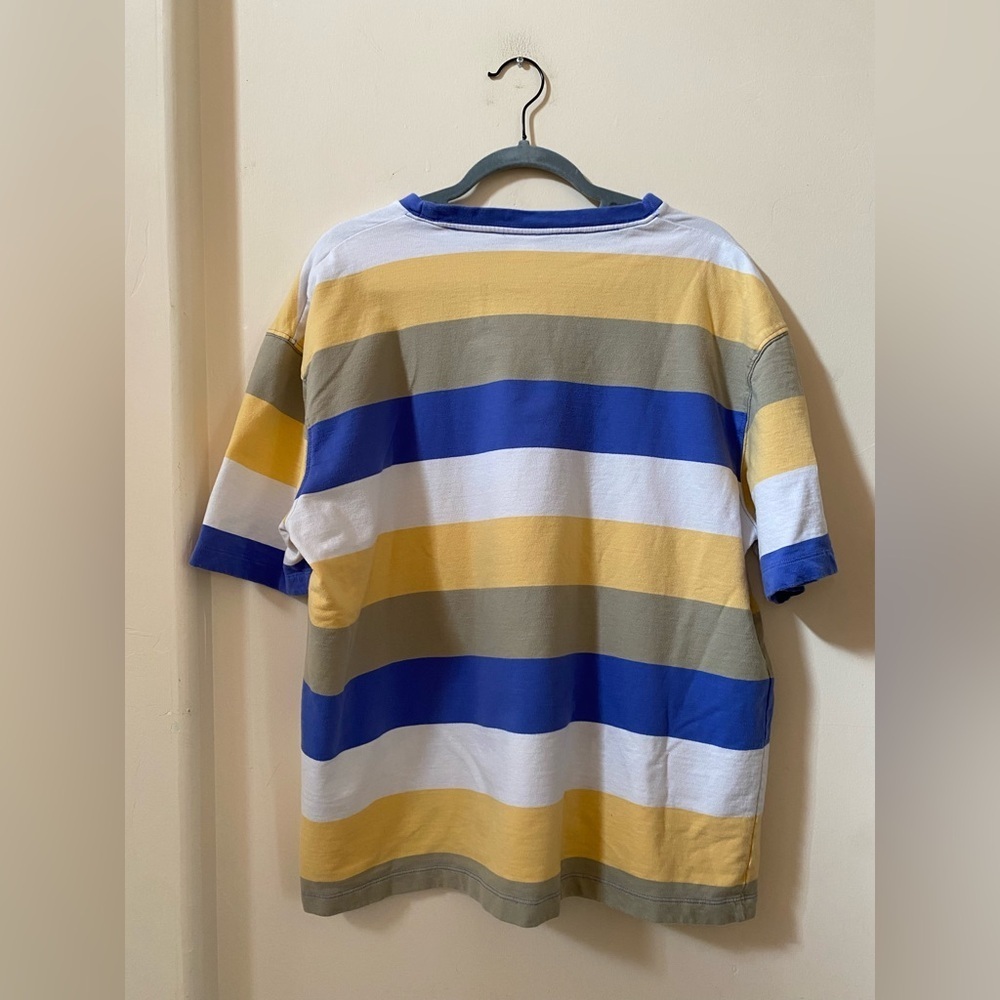 ZARA x Iñigo Studio Striped Oversized T-Shirt Blue Yellow XL - Picture 6 of 6